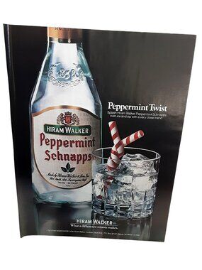 1984 Hiram Walker Peppermint Schnapps Print Ad Peppermint Twist